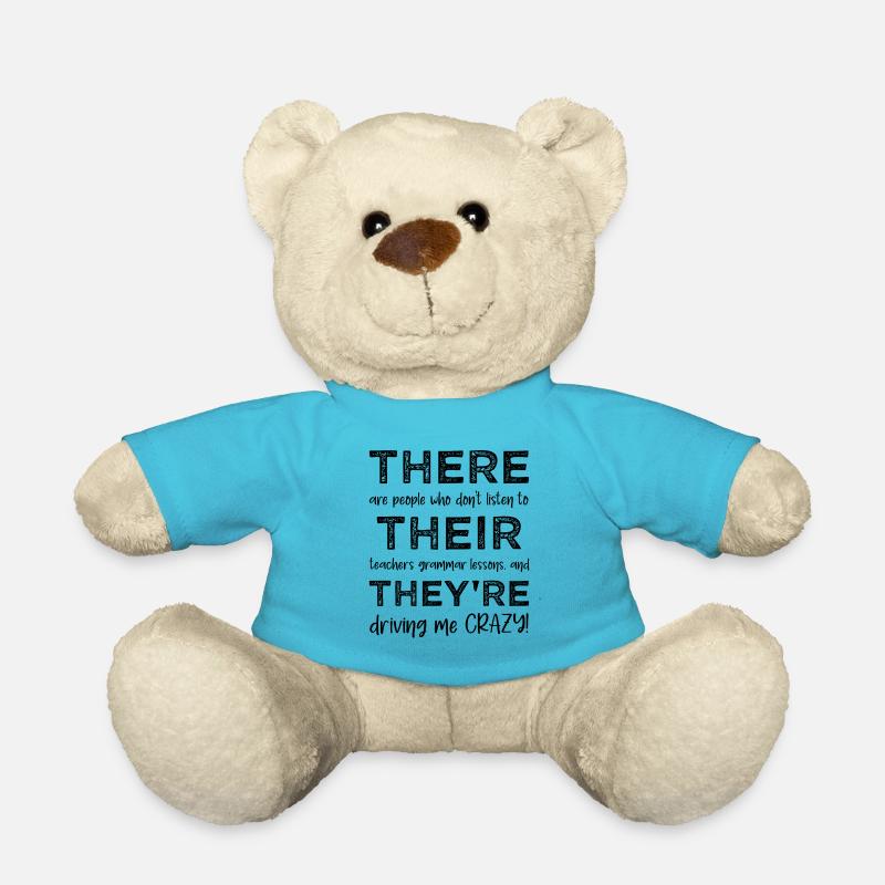 There Their They're - Grammar Funny - Teddy Bear - atoll blue