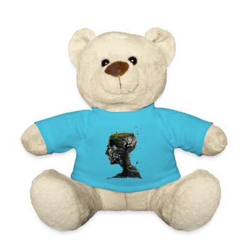 Organic Tree Head Gift - Teddy Bear - atoll blue - Front