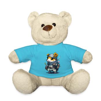 With this design you will become a ninja hamster - Teddy Bear - atoll blue - Front