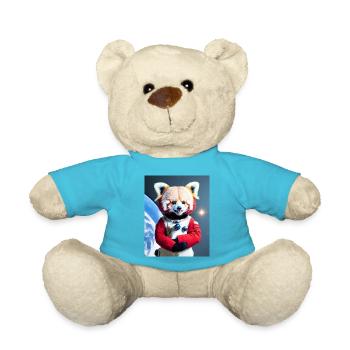 Glücklicher Roter Panda Austronaut - Teddy - Atollblau - Vorne