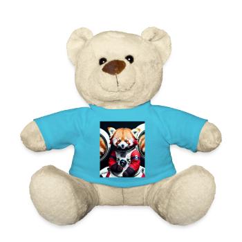 Red Panda Astronaut - Teddy Bear - atoll blue - Front
