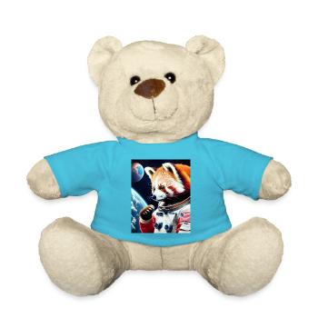 Roter Panda im Weltraum - Teddy - Atollblau - Vorne