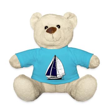 Sailing Sailboat Sailing Sailing Sailing Ship - Teddy Bear - atoll blue - Front