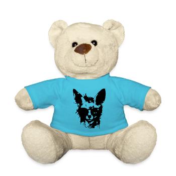 Black Fennec - Teddy Bear - atoll blue - Front