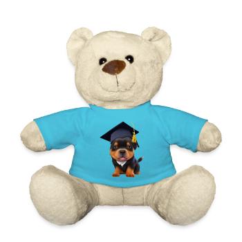 Bachelor Rottweiler Graduation Study Dogs - Teddy Bear - atoll blue - Front