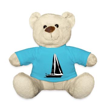 Sailing Sailing Ship Sailing Sailing Sailboat - Teddy Bear - atoll blue - Front