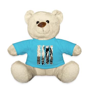 cyclist cycling bmx bike sport mountain biking hobby - Teddy Bear - atoll blue - Front