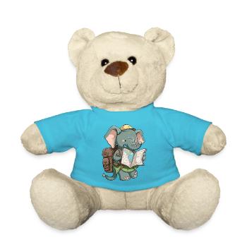 Elephant Explorer - Teddy Bear - atoll blue - Front