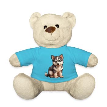 Little syllabic husky - Teddy Bear - atoll blue - Front