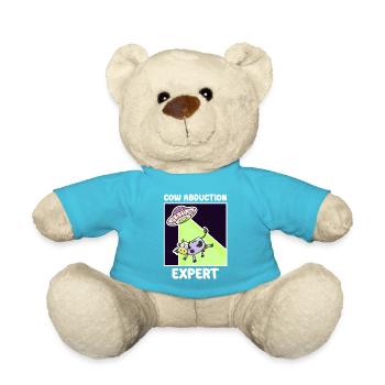 Alien, UFO, UAP, Space, Space Flying Object - Teddy Bear - atoll blue - Front