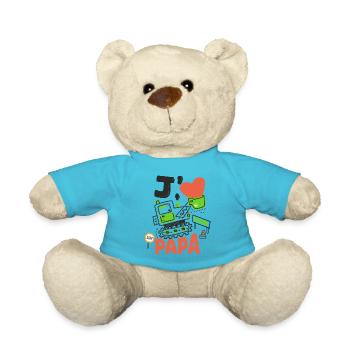 J'aime mon papa cadeau père et fils fille - Nounours - bleu outremer - Devant