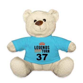 37 Birthday, Legends turn 37 - Teddy Bear - atoll blue - Front