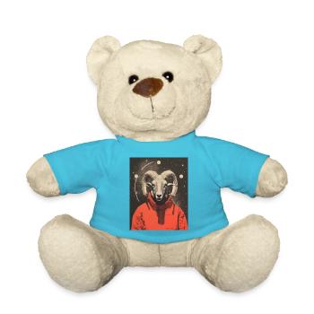 Aries Ram Surrealistic Collage - Teddy Bear - atoll blue - Front