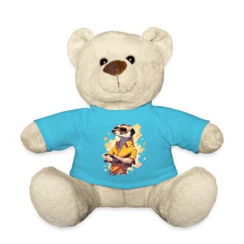 Cool Meerkat Sarfari Africa Lover - Teddy Bear - atoll blue - Front