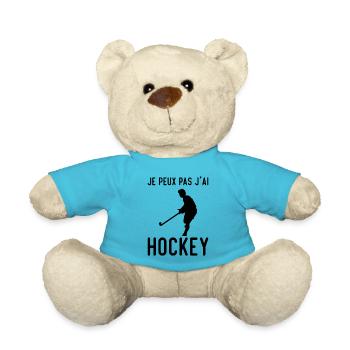 Hockey - Je Peux Pas J'ai Hockey Hockeyeur - Nounours - bleu outremer - Devant