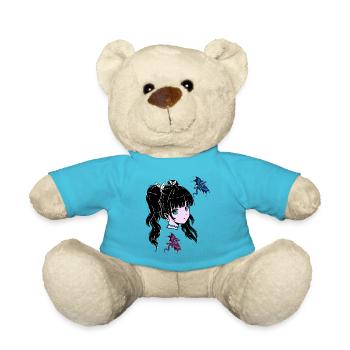 Mädchen Drachen Fantasy Märchen Kinder Kind Fabel - Teddy - Atollblau - Vorne
