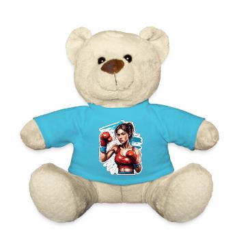Boxer / Sport / Kampf / Arena / Boxring / Fäuste - Teddy - Atollblau - Vorne