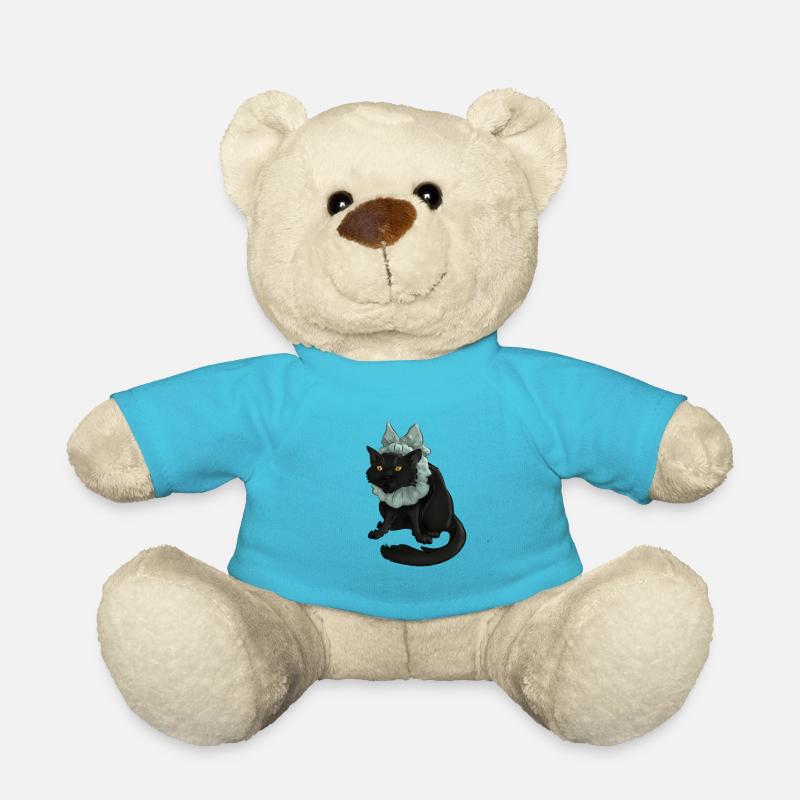 Funny Cat With Bow - Teddy - Atollblau