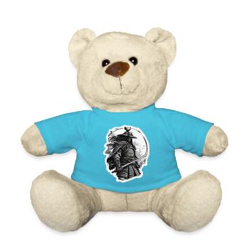 Samurai / Japanese / Harakiri / Katana / Man - Teddy Bear - atoll blue - Front