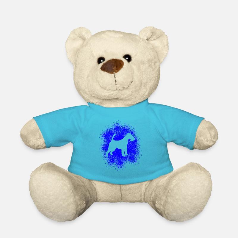 Wirehaired Fox Terrier for Dog Lovers - Teddy Bear - atoll blue