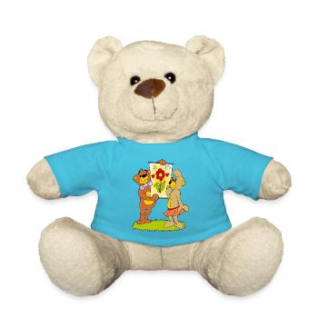 Two teddy bears in love - Teddy Bear - atoll blue - Front
