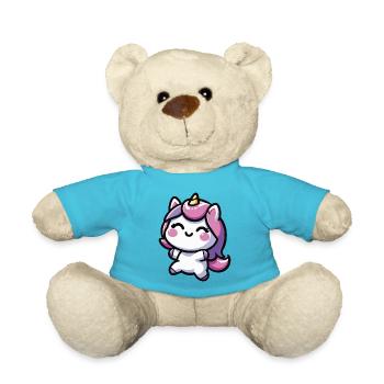 adorable kawaii unicorn Design - Teddy Bear - atoll blue - Front