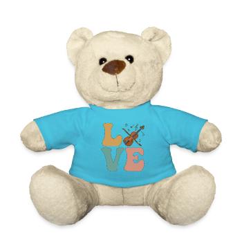 LOVE Geigenspieler Instrument Violinist - Teddy Bear - atoll blue - Front
