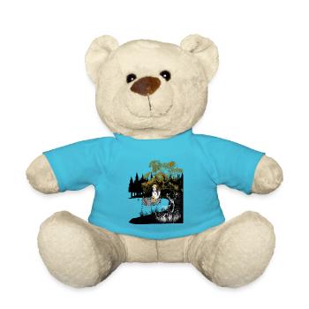 Sinnlich Mädchen Hirsch Boot Natur See Einsamkeit - Teddy - Atollblau - Vorne