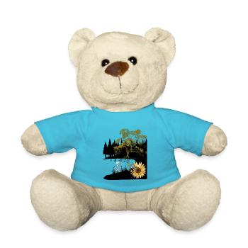 Death, End, Reincarnation, Beyond, Nature, Grief - Teddy Bear - atoll blue - Front