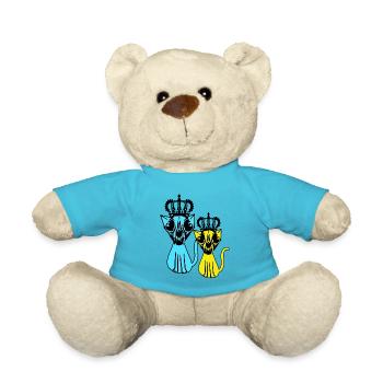 Retro Vintage Katzen 80er König Sieger 90er - Teddy - Atollblau - Vorne