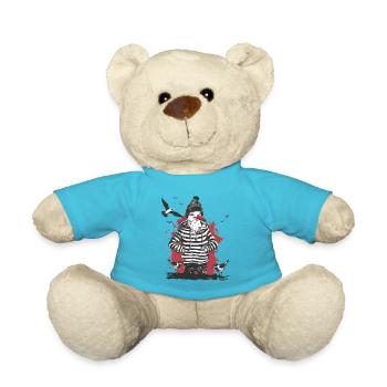 Möwe Matrose Kapitän Seemann Nordsee Ostsee Moin - Teddy - Atollblau - Vorne