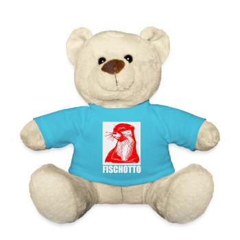 Otto Name, Fischotto Outfit zum Namenstag mit Name - Teddy - Atollblau - Vorne