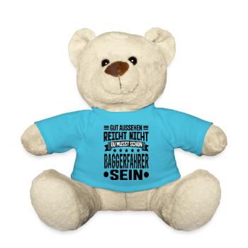Excavator Driver Excavator Civil Engineering Construction Equipment Operator Saying - Teddy Bear - atoll blue - Front
