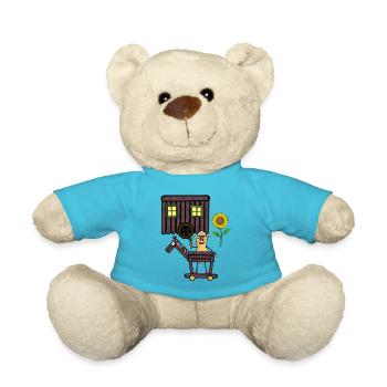 Erdnuss Pferd Pferde Reiter Reiterin Gaul Kind - Teddy - Atollblau - Vorne