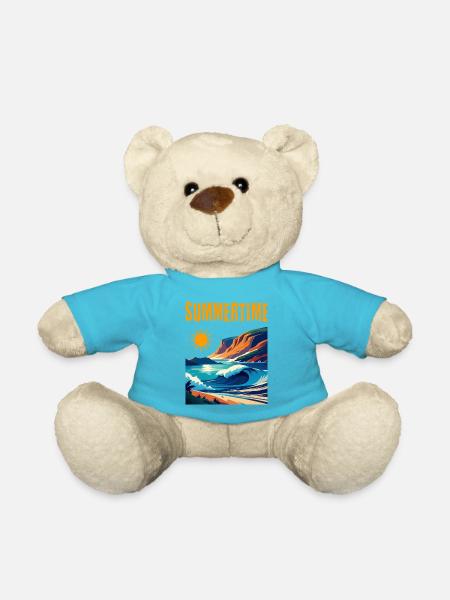 Summertime - beautiful summer design - Teddy Bear - atoll blue