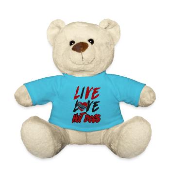 Hot Dog Adult Live Love Hot Dogs - Teddy Bear - atoll blue - Front