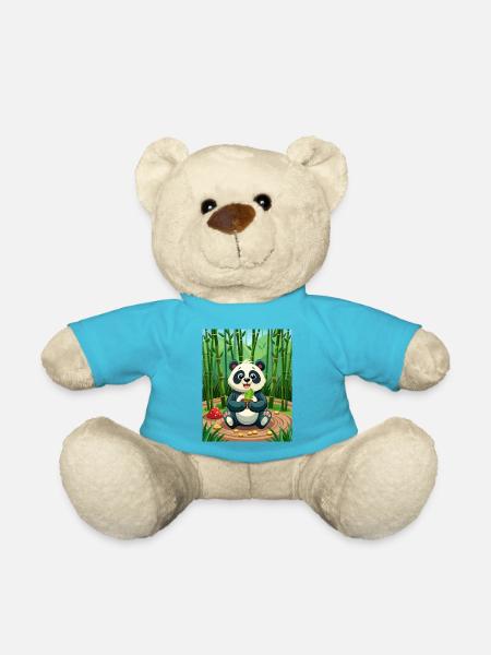 Panda mignon - Illustré - Nounours - bleu outremer
