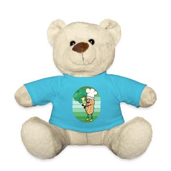 Peanut Broccoli Vegetables Cook Cooks Cook - Teddy Bear - atoll blue - Front