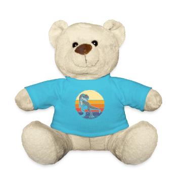 Dinosaure avec rétro vintage nerd geek Dino T-Rex - Nounours - bleu outremer - Devant
