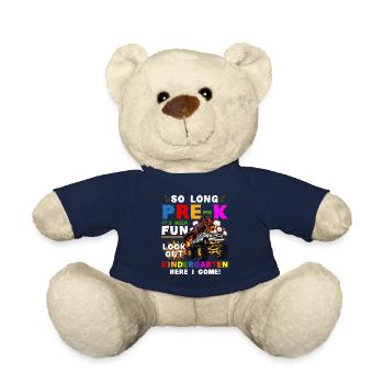 Kindergarten Geschenk Dinosaurier Dino Skateboard - Teddy - French Navy - Vorne