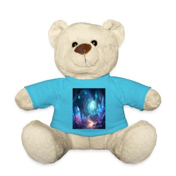 Une grotte remplie de cristaux brillants - Nounours - bleu outremer - Devant