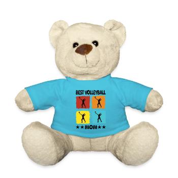 Best Volleyball Mom - Teddy Bear - atoll blue - Front