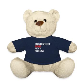 contre le racisme, contre la droite, contre les nazis, l’amour - Nounours - bleu marine - Devant