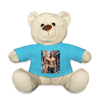 Handsome Men with muscular body – young guy - Teddy Bear - atoll blue - Front
