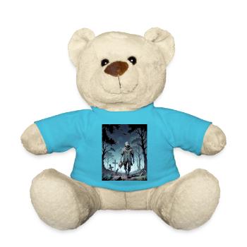 Zombie Monster dunkel Horror gruselig Halloween gruselig - Teddy - Atollblau - Vorne