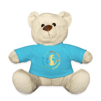 Rette Tiere Recyceln Tag Der Erde, Rette Den Ozean - Teddy - Atollblau - Vorne