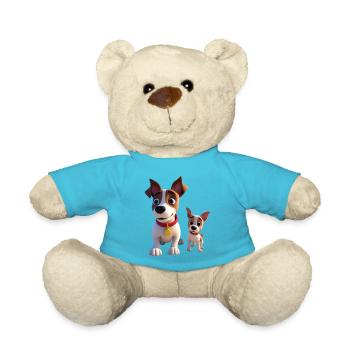 Dad & Baby Dog - Teddy Bear - atoll blue - Front