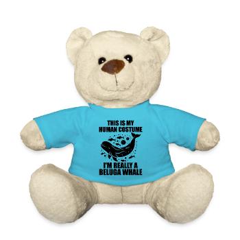 Beluga Whale Women Men Animal Beluga Whale Lover - Teddy Bear - atoll blue - Front
