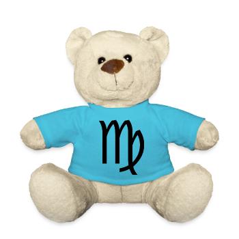 Sternzeichen Jungfrau, exklusives T-Shirt Design - Teddy - Atollblau - Vorne