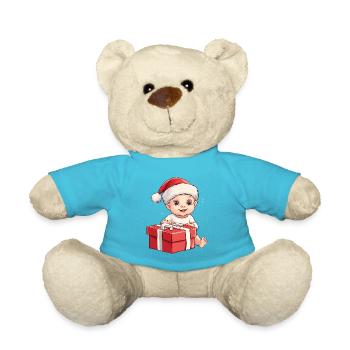 Christmas Baby Child Cute Cute Funny Gift - Teddy Bear - atoll blue - Front